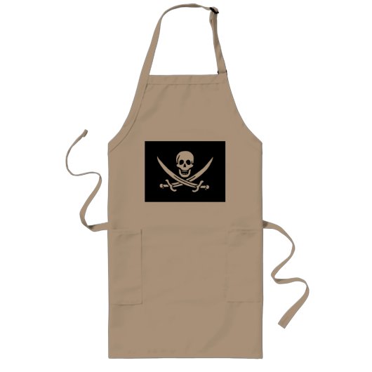 Tablier Long Drapeau Pirate (Devant)