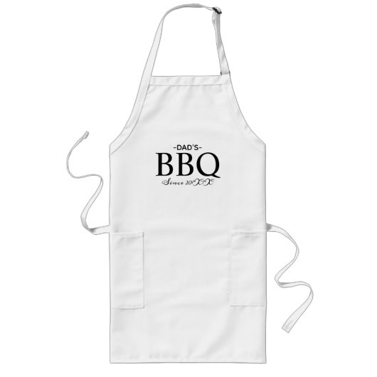 Tablier Long Drôle Black Papa's BBQ Typographie Hommes (Devant)