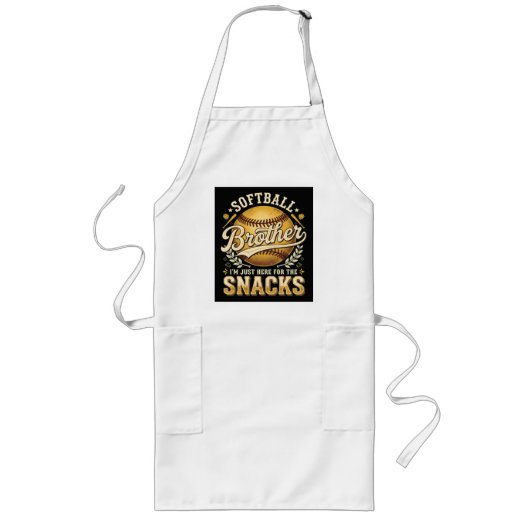 Tablier Long Drôle de frère de softball Snacks Sports (Devant)