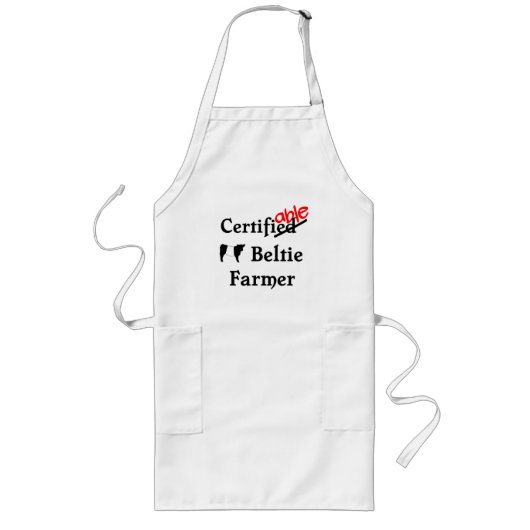 Tablier Long Drôle Humour Certifiable Beltie Farmer Cadeau (Devant)