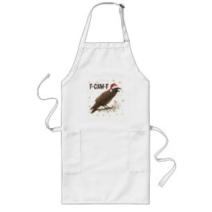 Tablier Long Drôle Noël Corbeau Corbeau F-CAW- F