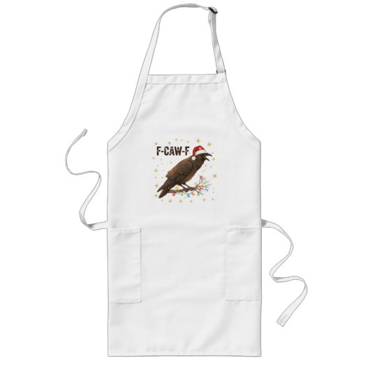 Tablier Long Drôle Noël Corbeau Corbeau F-CAW- F (Devant)