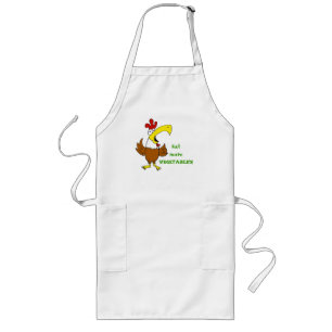 Tablier Long Drôle poulet Mangez plus de légumes