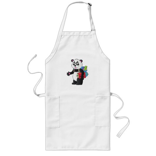 Tablier Long école d'amour panda (Devant)