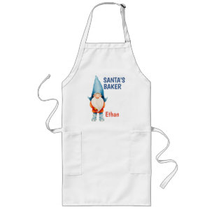 Tablier Long Elfe de Noël, Père Noël Baker Apron