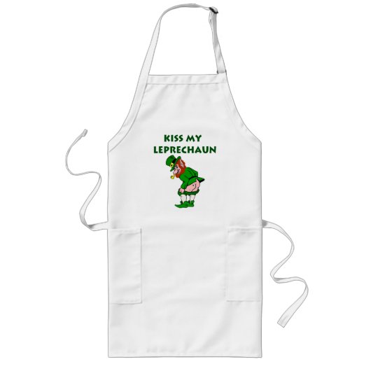 Tablier Long Embrasse Mon Leprechaun Apron (Devant)