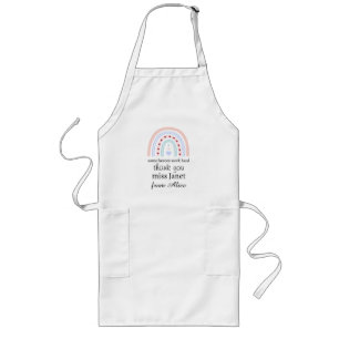 Tablier Long Enseignant Personnalisé Noël Rose Arc-en-ciel Cœur