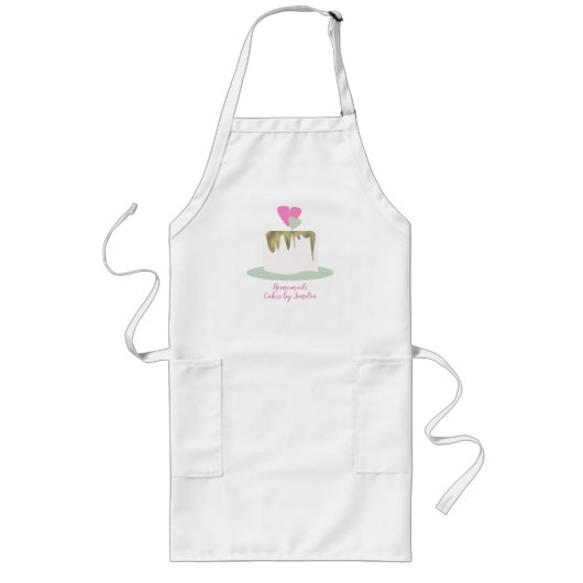 Tablier Long Enseigne de gâteau de mariage à une couche pour en (Devant)