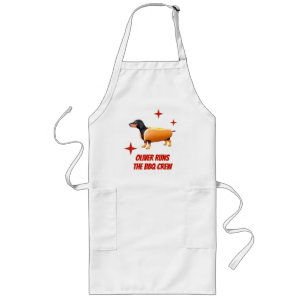 Tablier Long Équipage de BBQ de teckel personnalisé Drôle de ch