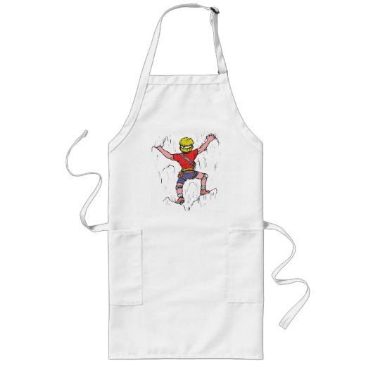 Tablier Long Escalade de grimpeur de roche sur le T-shirt (Devant)
