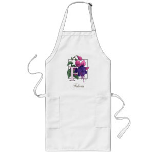 Tablier Long F pour le monogramme fuchsia de fleur