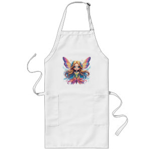 Tablier Long Fée de fantasy enchanteresse avec des ailes coloré