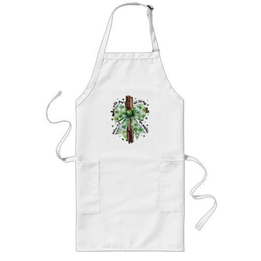 Tablier Long Fête de la Saint-Patrick Foi chrétienne Trèfle Trè (Devant)