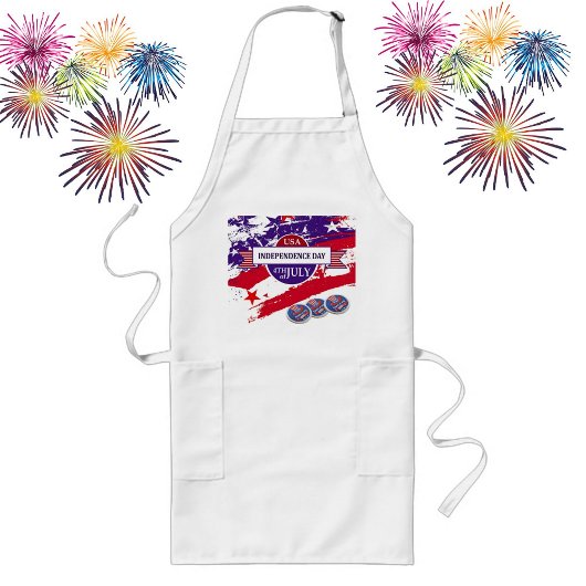 Tablier Long Fête du 4 juillet Cuisine Apron