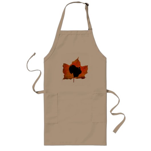TABLIER LONG FEUILLES D'AUTOMNE DÎNE DE THANKSGIVING (Devant)