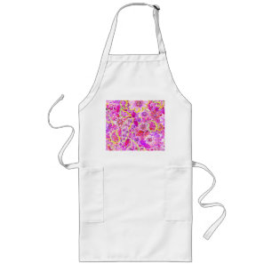 Tablier Long Fleurs abstraites roses mignonnes