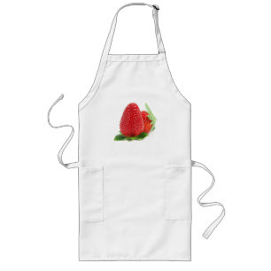 Tablier Long Fraises sur blanc