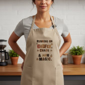 Tablier Long Funny Coffee Chaos & Mom Magic