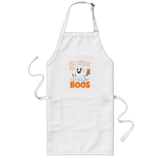 Tablier Long Funny Halloween Ghost Design – "I’m Here for the B (Devant)