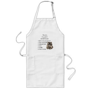 Tablier Long Funny Raccoon Spirit Animal Humour mignon Aquarell