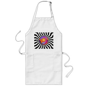 Tablier Long Geo Center Black White Wavy White 