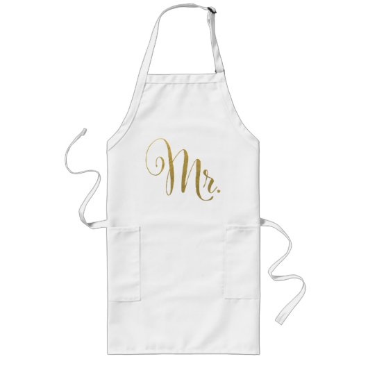 Tablier Long Gold His n Hers Mr & Mrs Matching Aprons (Devant)