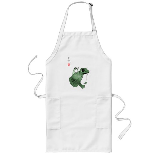 Tablier Long Grosse grenouille Petit crapaud japonais 19e siècl (Devant)