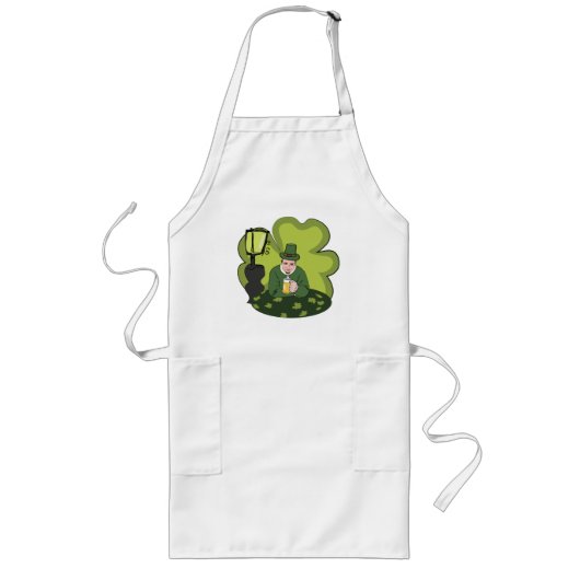 TABLIER LONG "HEUREUX ST. JOUR DE PATRICK" LEPRECHAUN (Devant)