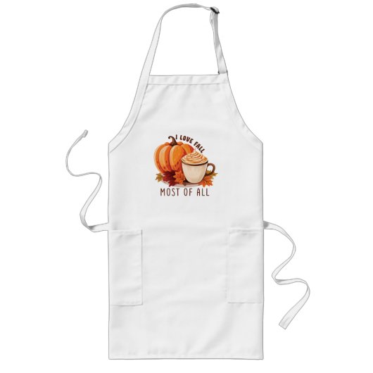 Tablier Long I Love Fall Most Of All - Latte & Autumn Vibes (Devant)