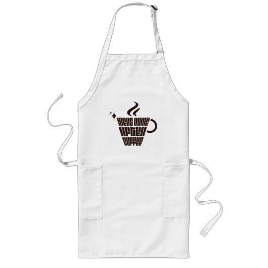 Tablier Long Idées viennent après café – Trendy Vertical  (Devant)