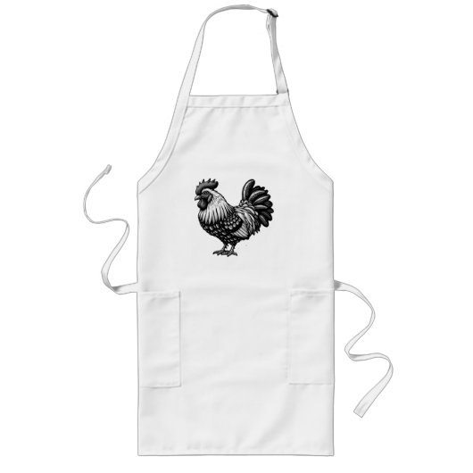 Tablier Long Illustration complexe du coq (Devant)