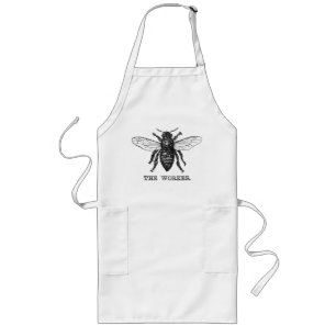 Tablier Long Illustration de l'abeille du travailleur vintage