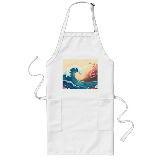 Tablier Long Impressionistic Ocean Wave (Devant)