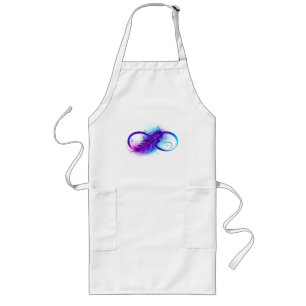 Tablier Long Infinity with Purple Feather