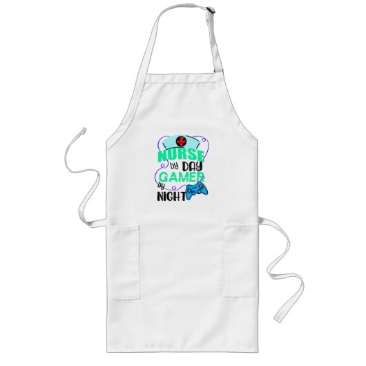 Tablier Long Infirmière par Joueur de jour par nuit (Devant)