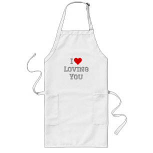 Tablier Long J'adore t'aimer Typographie romantique de la Saint