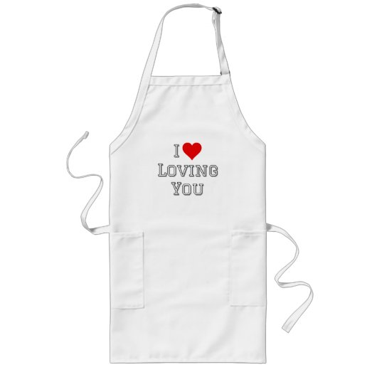 Tablier Long J'adore t'aimer Typographie romantique de la Saint (Devant)