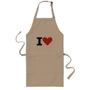 Tablier Long J'aime la cuisine minimaliste classique graphique 
