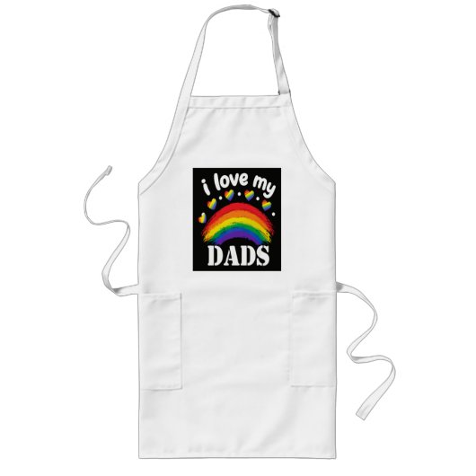 Tablier Long J'aime la fierté arc-en-ciel de mon papa (Devant)