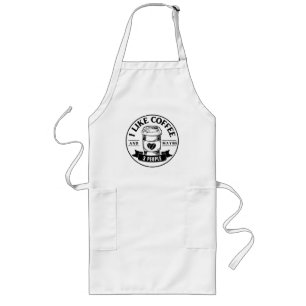 Tablier Long J'aime le café et peut-être 3 personnes
