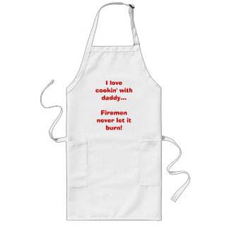 Tablier Long J'aime le cookin avec des pompiers de papa… ne