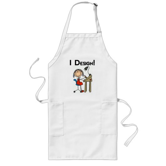 Tablier Long Je conçois des T-shirts et des cadeaux (Devant)