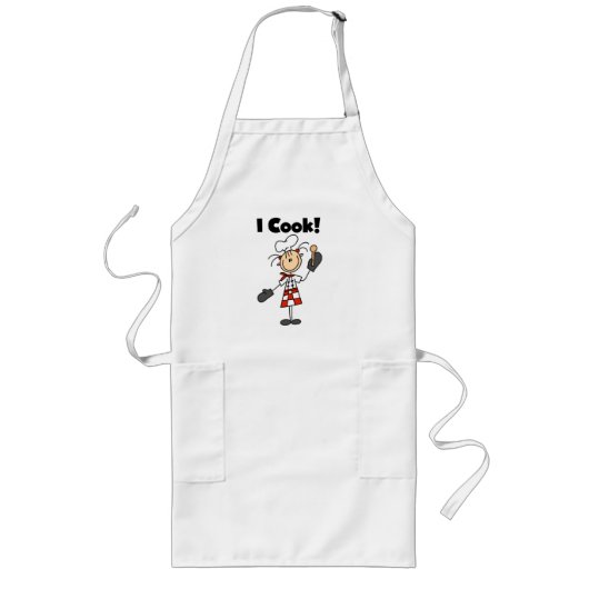 Tablier Long Je cuisine - Chef féminin (Devant)