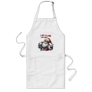 Tablier Long Je le fais pour les Ho's, Retro Père Noël