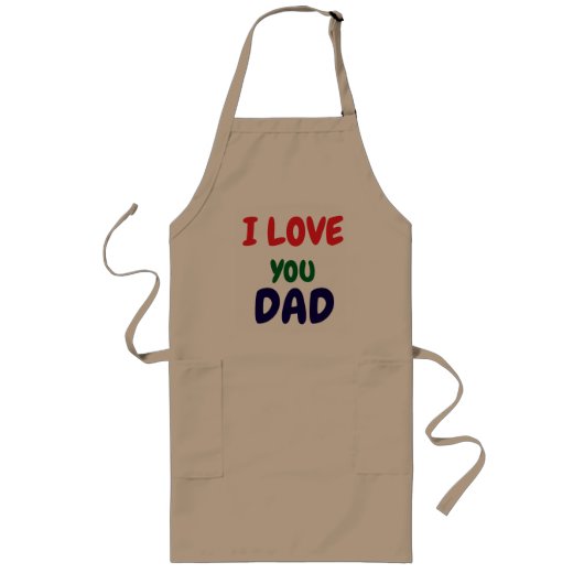 Tablier Long Je t'aime Papa Simple (Devant)