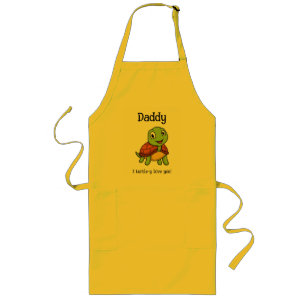Tablier Long Je vous aime totalement Papa ! Tortue mignonne pou