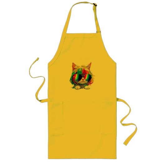 Tablier Long Joli Chat Drôle Smol (Peinture N° 5) (Devant)