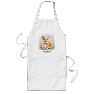 Tablier Long Joli chien Pembroke Welsh Corgi rouge