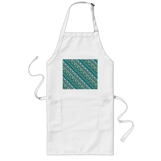 Tablier Long Joli motif aztèque de design vert mignon (Devant)