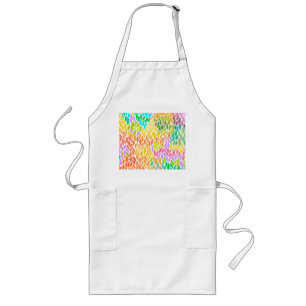 Tablier Long Joli motif feuille coloré